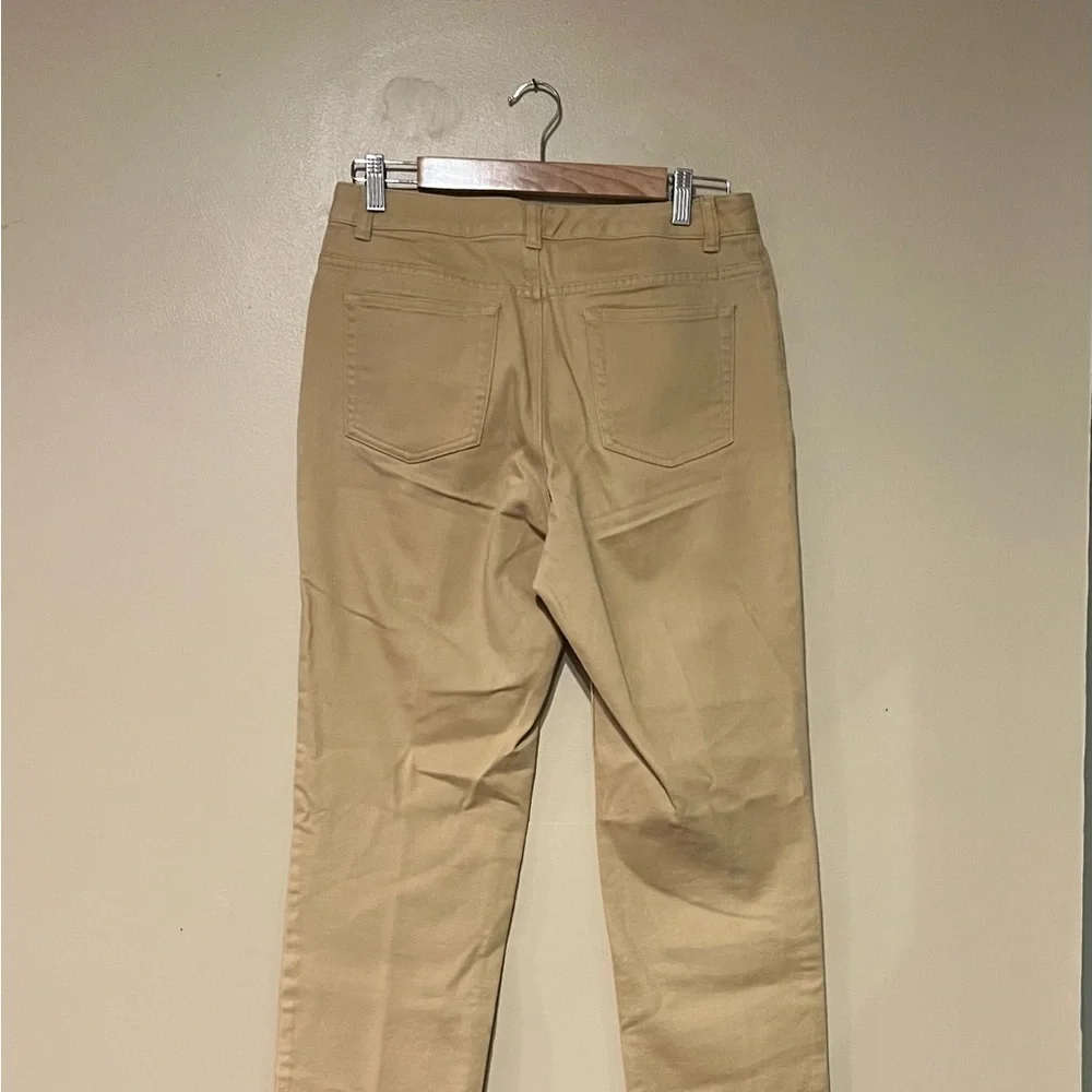 Liz Claiborne Pants Women 6 Khaki Stretch Straight Leg Cotton